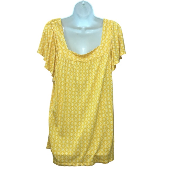 Old Navy Crochet Neckline Geometric Squares Rayon Top - Women’s 2X - Picture 8 of 12